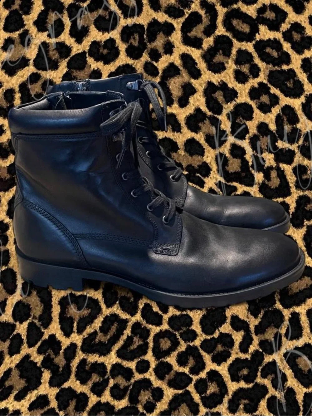 Men’s GBX Black Leather Combat Boots